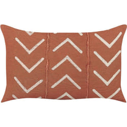 Beliani - Coussin Décoratif en Coton à Motif Géométrique Orange 35 x 55 cm pour Salon Albium