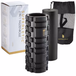 Rouleau de massage - CAPITAL SPORTS - Tomaj Elite - 2 en 1 - 33x14x14 cm - Noir