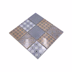 Mosani MOS22B-1404 carreau Mosaique Gris, Bleu, Blanc
