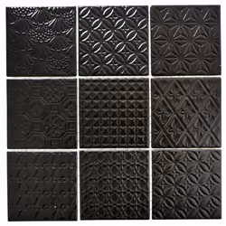 Mosani MOS22B-1403, Mosaique, Vitrocéramique, Noir, Intérieure, Rectangle, 298 mm