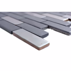 Mosani MOS26-0317 carreau Mosaique Noir, Argent
