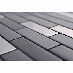 Mosani MOS26-0317 carreau Mosaique Noir, Argent