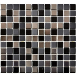 Mosani MOS18-0317 carreau Mosaique Noir, Argent