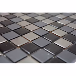 Mosani MOS18-0317 carreau Mosaique Noir, Argent