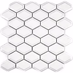 Mosani MOS13MD-0111, Mosaique, Vitrocéramique, Blanc, Intérieure, Rectangle, 252 mm