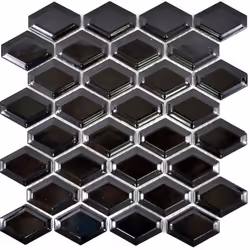 Mosani MOS13MD-0301, Mosaique, Vitrocéramique, Noir, Intérieure, Rectangle, 252 mm