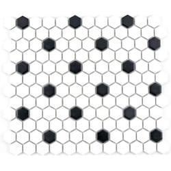 Mosani MOS11A-0301 carreau Mosaique Noir, Blanc