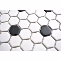 Mosani MOS11A-0301 carreau Mosaique Noir, Blanc