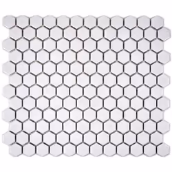 Mosani MOS11A-0102, Mosaique, Vitrocéramique, Blanc, Intérieure, Rectangle, 260 mm