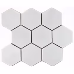 Mosani MOS11F-0111, Mosaique, Vitrocéramique, Blanc, Intérieure, Rectangle, 256 mm