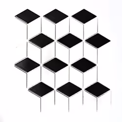 Mosani MOS13-OV01, Mosaique, Vitrocéramique, Noir, Blanc, Intérieure, Rectangle, 266 mm