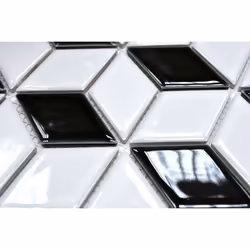 Mosani MOS13-OV01 carreau Mosaique Noir, Blanc