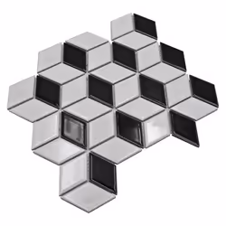 Mosani MOS13-OV01 carreau Mosaique Noir, Blanc