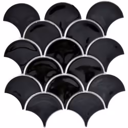 Mosani MOS13-FS03, Mosaique, Vitrocéramique, Noir, Intérieure, Rectangle, 256 mm