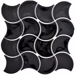 Mosani MOS13-FSW03, Mosaique, Vitrocéramique, Noir, Intérieure, Rectangle, 276 mm