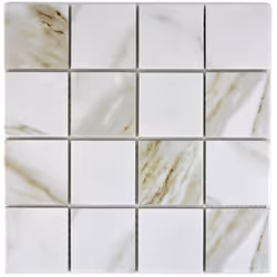 Mosani MOS16-0112, Mosaique, Vitrocéramique, Blanc, Intérieure, Rectangle, 306 mm