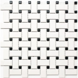 Mosani MOS13-CBAS19 carreau Mosaique Noir, Blanc