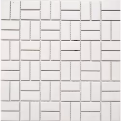 Mosani MOS24-CWM07WM, Mosaique, Vitrocéramique, Blanc, Intérieure, Rectangle, 298 mm