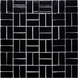 Mosani MOS24-CWM8BG, Mosaique, Vitrocéramique, Noir, Intérieure, Rectangle, 298 mm