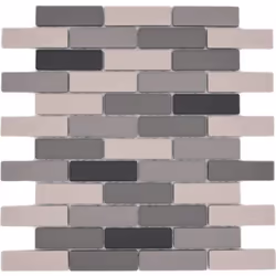 Mosani MOS26-0206-R10, Mosaique, Verre, Gris, Beige, Intérieure, Rectangle, 261 mm