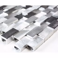 Mosani MOS49-0208 carreau Mosaique Noir, Argent