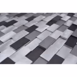 Mosani MOS49-0208 carreau Mosaique Noir, Argent