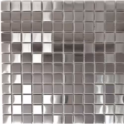 Mosani MOS129-23D, Mosaique, Métal, Argent, Intérieure, Rectangle, 298 mm