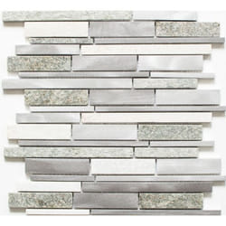 Mosani MOS49-XSA535 carreau Mosaique Gris, Beige, Argent