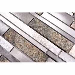 Mosani MOS49-XSA535 carreau Mosaique Gris, Beige, Argent