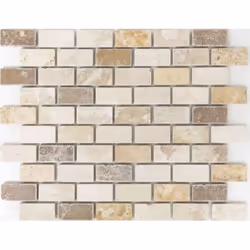 Mosani MOS43-46474, Mosaique, Beige, Marron, Intérieure, Rectangle, 305 mm, 305 mm