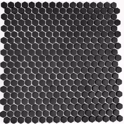 Mosani MOS140-HX11B, Mosaique, Verre, Noir, Intérieure, Rectangle, 290 mm