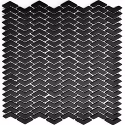 Mosani MOS140-HB31B, Mosaique, Verre, Noir, Intérieure, Rectangle, 290 mm