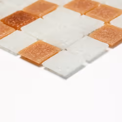 Mosani MOS52-1002 carreau Mosaique Blanc, Marron