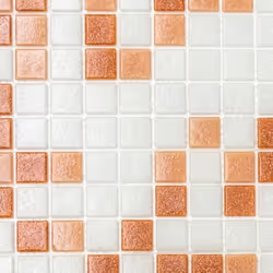 Mosani MOS52-1002 carreau Mosaique Blanc, Marron