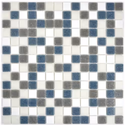 Mosani MOS210-P001625, Mosaique, Verre, Gris, Blanc, Intérieure, Rectangle, 305 mm