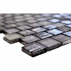 Mosani MOS78-CF81, Mosaique, Verre, Noir, Intérieure, Rectangle, 286 mm