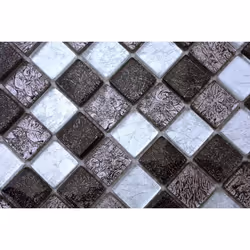 Mosani MOS126-1783 carreau Mosaique Noir, Argent