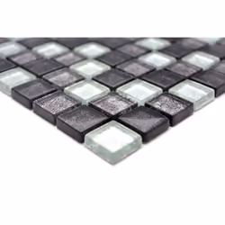 Mosani MOS126-1783 carreau Mosaique Noir, Argent