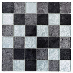 Mosani MOS126-1784 carreau Mosaique Noir, Argent
