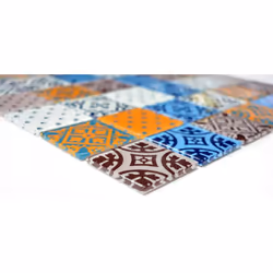 Mosani MOS68-4OP12 carreau Mosaique Gris, Bleu, Blanc