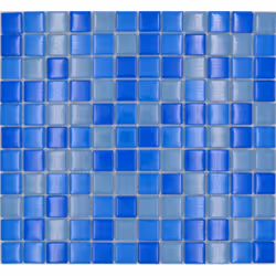 Mosani MOS72-0406, Mosaique, Verre, Bleu, Intérieure, Rectangle, 327 mm