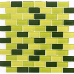 Mosani MOS76-0506, Mosaique, Verre, Vert, Intérieure, Rectangle, 322 mm