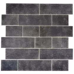 Mosani MOS68-0349L, Mosaique, Verre, Noir, Intérieure, Rectangle, 300 mm