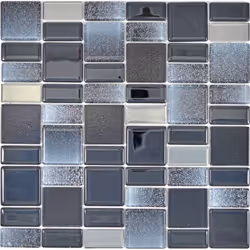 Mosani MOS68-035B, Mosaique, Verre, Noir, Intérieure, Rectangle, 300 mm