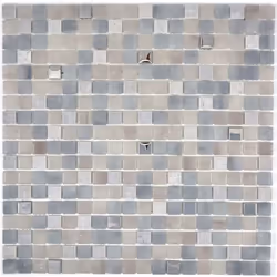 Mosani MOS91-0204, Mosaique, Verre, pierre, Gris, Intérieure, Rectangle, 300 mm