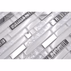 Mosani MOS86-0104, Mosaique, Verre, Blanc, Intérieure, Rectangle, 298 mm