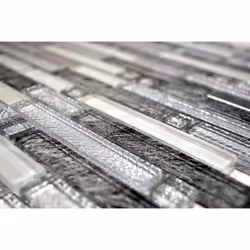 Mosani MOS87-MV698 carreau Mosaique Gris, Argent