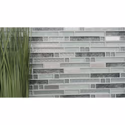 Mosani MOS87-MV698 carreau Mosaique Gris, Argent