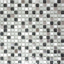 Mosani MOS92-0207 carreau Mosaique Noir, Argent