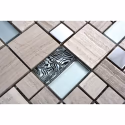 Mosani MOS88-0202 carreau Mosaique Gris, Blanc